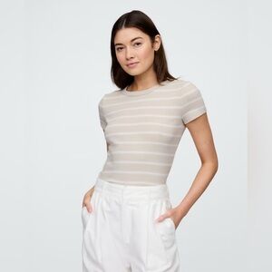 🆕 GAP Women's Ribbed Striped T-Shirt Top XL 16-18